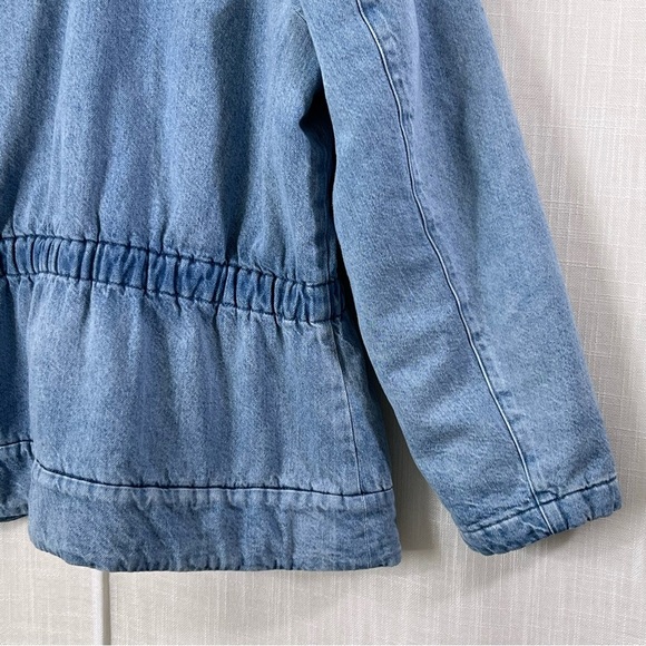 J.Jill Pure Jill Indigo Curved Hem Cotton Denim Jacket Coat Size LP - Picture 13 of 16